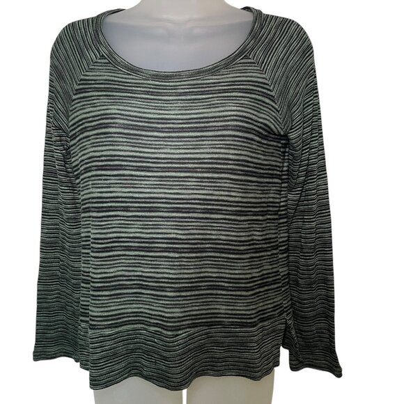 Splendid Gray Green Striped Long Sleeve Top Women’s Size Small Made in USA - Picture 5 of 7
